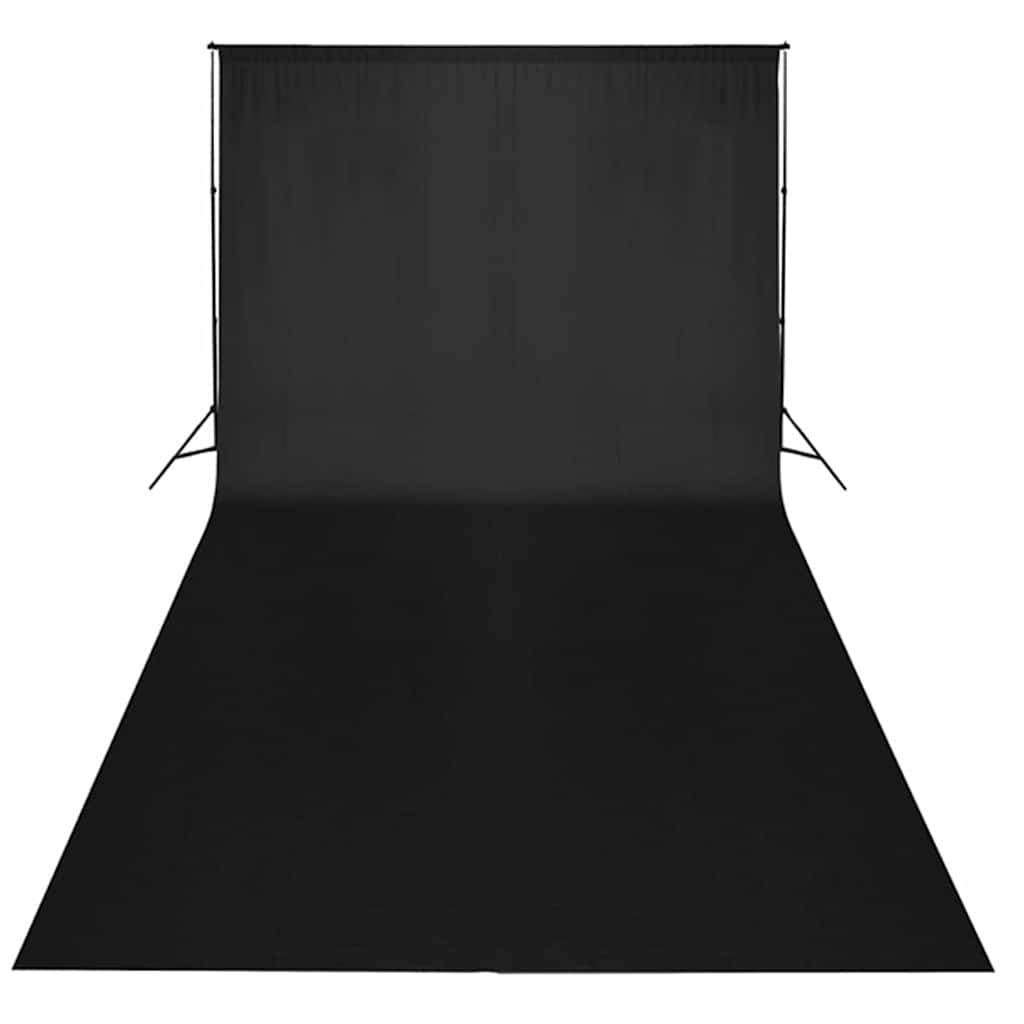 Σετ Studio: Σύστημα Φόντου Μαύρο 600 x 300 εκ. & Φωτισμός - PAKOBAZAAR