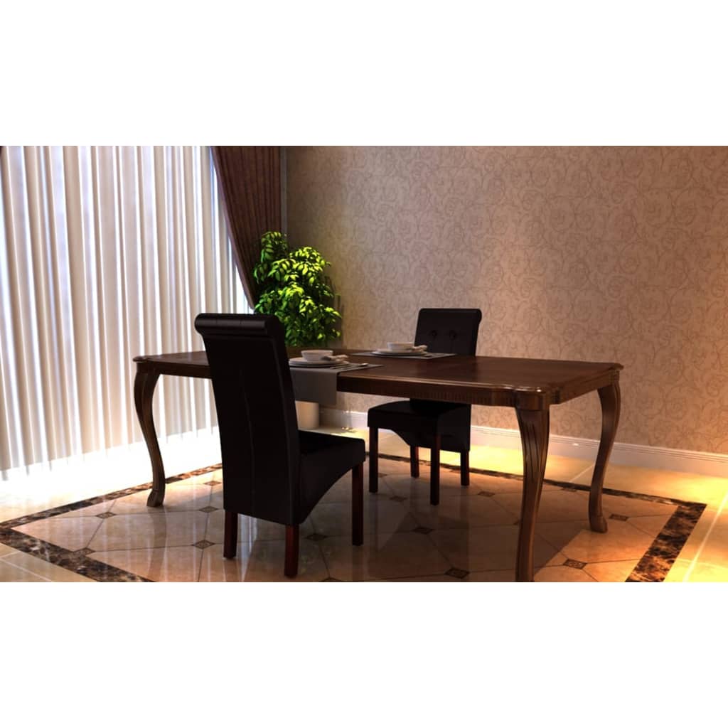 Καρέκλες Τραπεζαρίας 2 τεμ. Καφέ από Συνθετικό Δέρμα - Pakobazaar