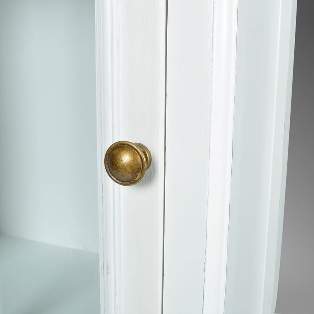 Βιβλιοθήκη Βιτρίνα Κομψή με 3 Ράφια Λευκή Ξύλινη - Pakobazaar