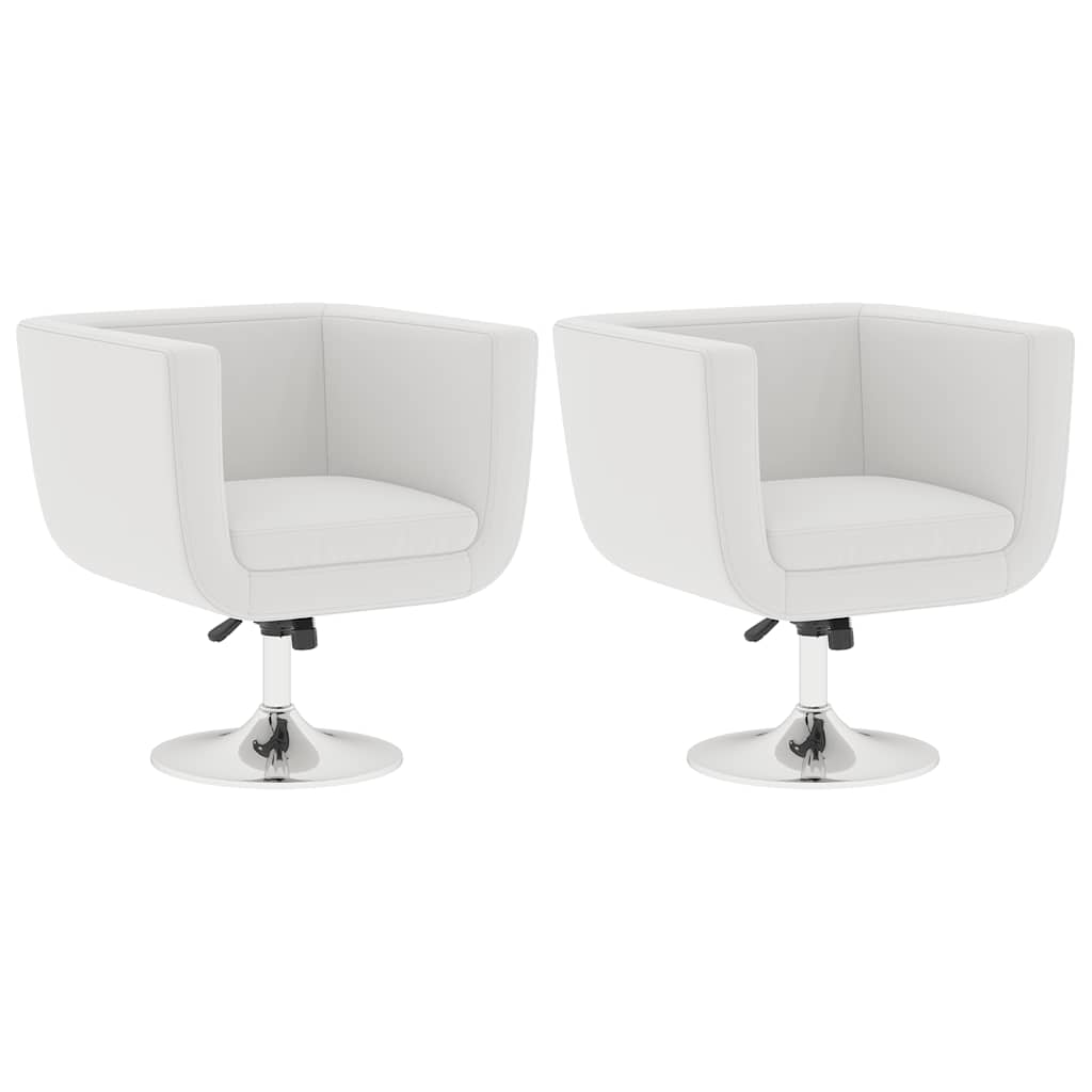 Καρέκλες Μπαρ 2 τεμ. Λευκές από Συνθετικό Δέρμα - PAKOBAZAAR