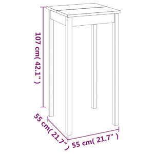 Τραπέζι Μπαρ Μαύρο 55 x 55 x 107 εκ. από MDF - PAKOBAZAAR