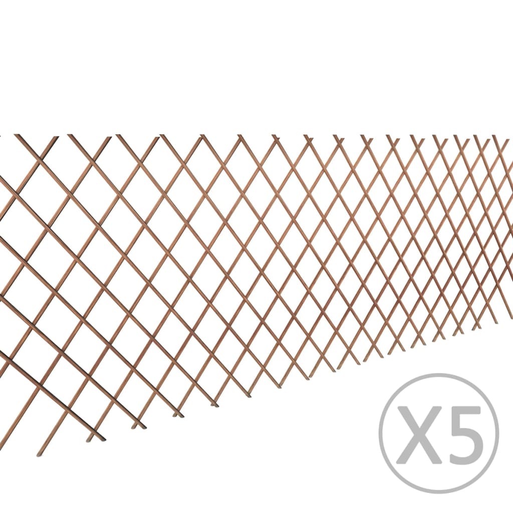 Καφασωτό Φράχτης 5 τεμ. 180 x 90 εκ. από Ιτιά - PAKOBAZAAR