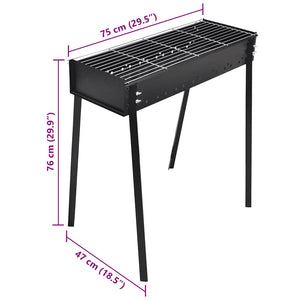 Ψησταριά BBQ για κάρβουνα Βάση ορθογώνια 75 x 28 cm - Pakobazaar