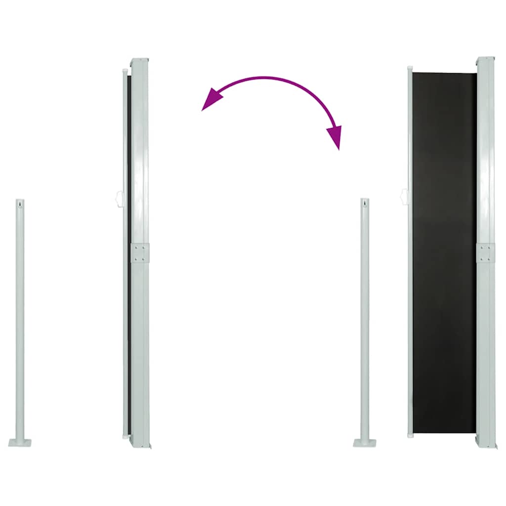 Σκίαστρο Βεράντας Πλαϊνό Συρόμενο Μαύρο 160 x 300 εκ. - Pakobazaar