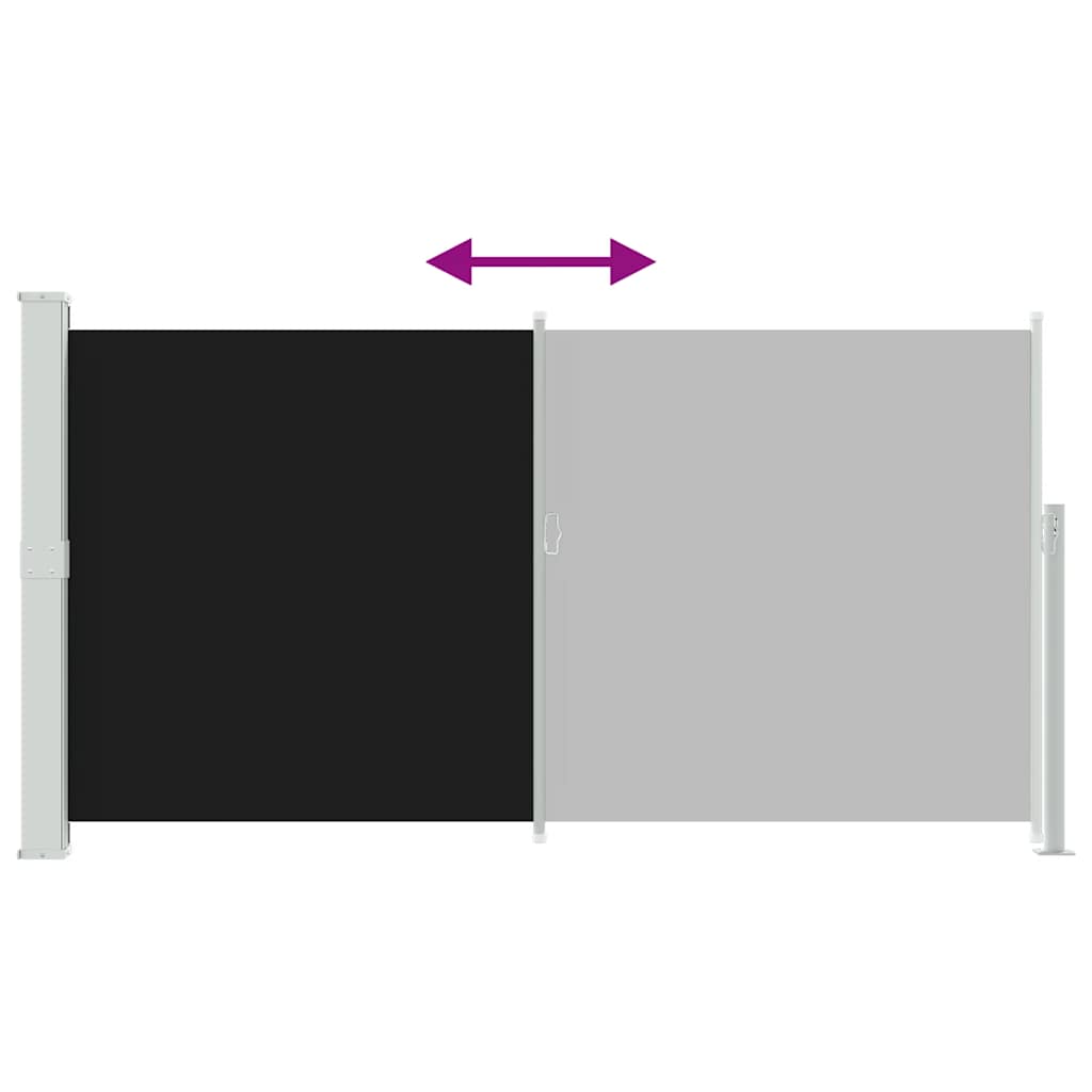 Σκίαστρο Βεράντας Πλαϊνό Συρόμενο Μαύρο 160 x 300 εκ. - Pakobazaar