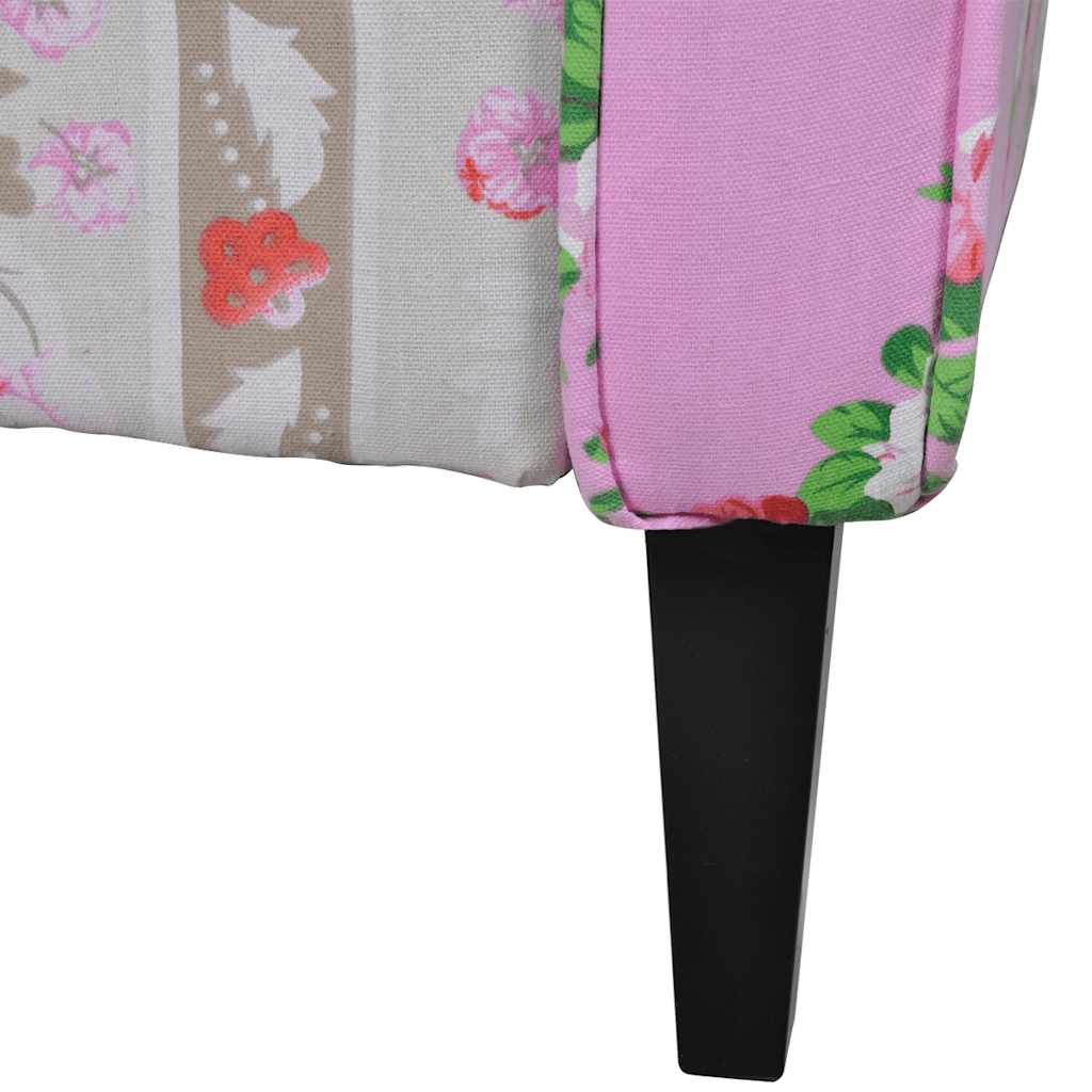 Μπερζέρα με Σχέδιο Patchwork Υφασμάτινη - PAKOBAZAAR