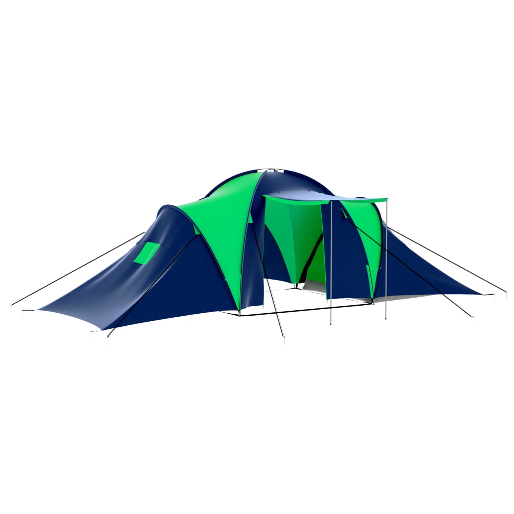 Σκηνή Camping 9 Ατόμων Μπλε / Πράσινο Υφασμάτινη - Pakobazaar