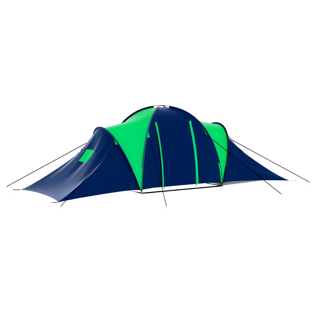 Σκηνή Camping 9 Ατόμων Μπλε / Πράσινο Υφασμάτινη - Pakobazaar