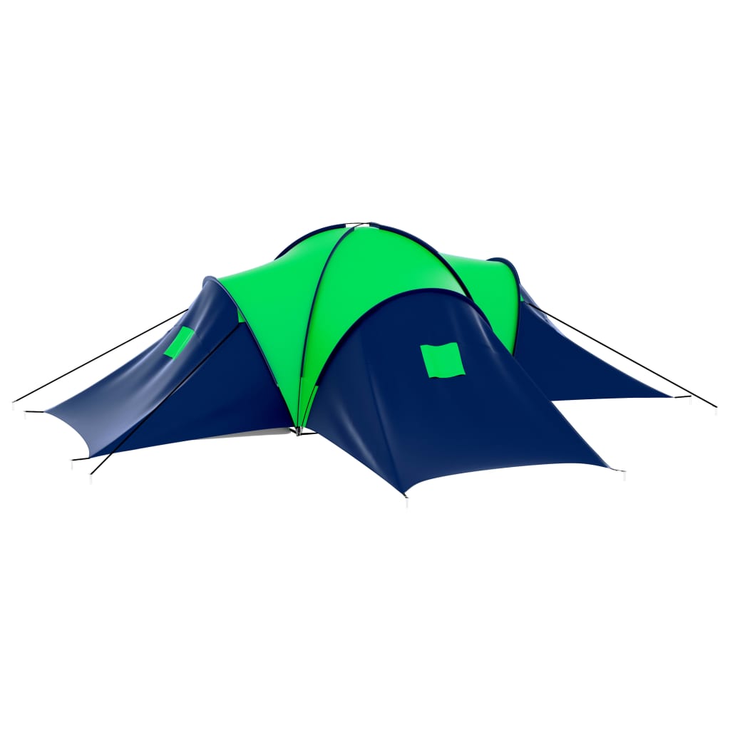 Σκηνή Camping 9 Ατόμων Μπλε / Πράσινο Υφασμάτινη - Pakobazaar