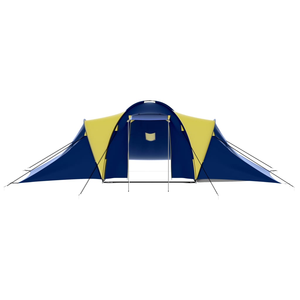 Σκηνή Camping 9 Ατόμων Μπλε / Κίτρινο Υφασμάτινη - Pakobazaar