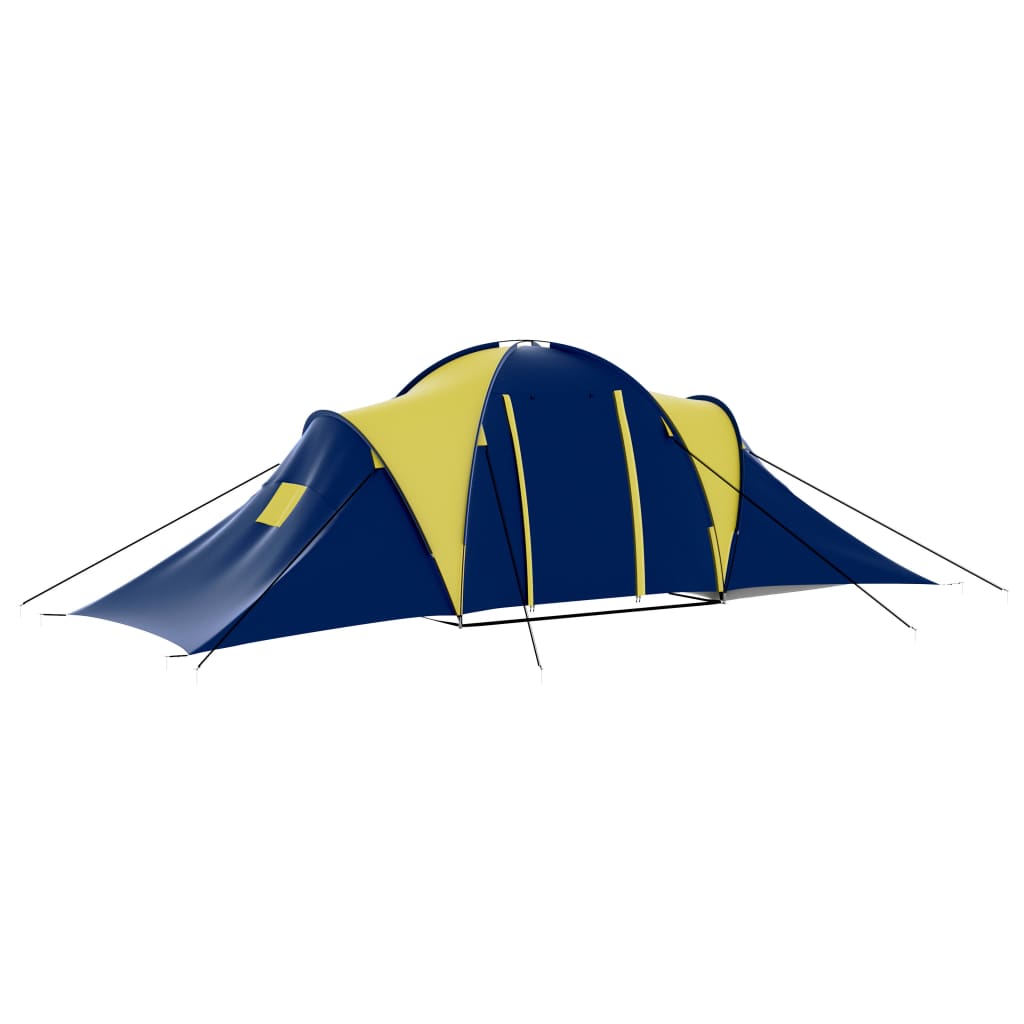 Σκηνή Camping 9 Ατόμων Μπλε / Κίτρινο Υφασμάτινη - Pakobazaar