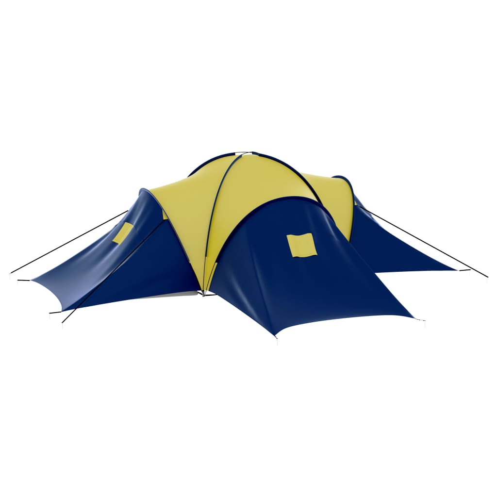 Σκηνή Camping 9 Ατόμων Μπλε / Κίτρινο Υφασμάτινη - Pakobazaar