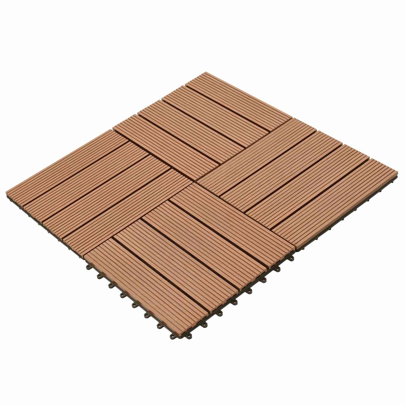 Πλάκα Κατασκευής 11 pcs Καφέ 30 x 30 cm WPC - Pakobazaar