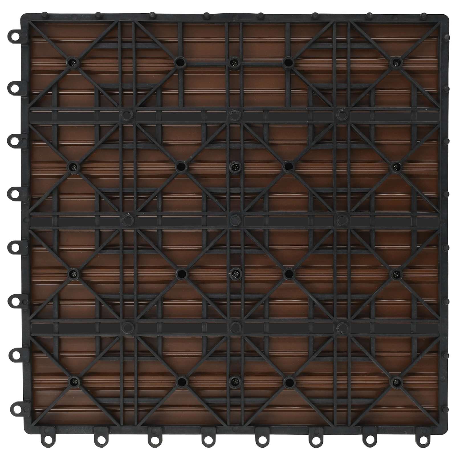 Πλάκα Κατασκευής 11 pcs Καφέ 30 x 30 cm WPC - Pakobazaar