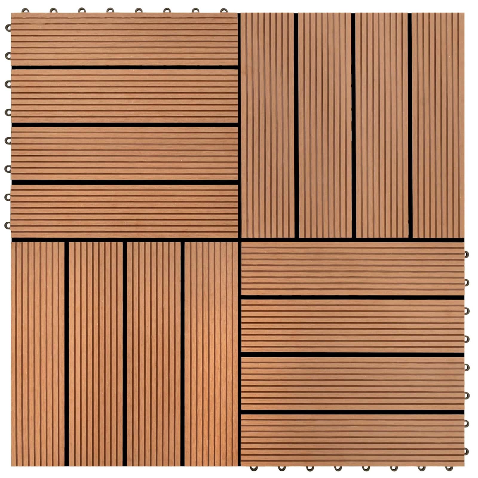 Πλάκα Κατασκευής 11 pcs Καφέ 30 x 30 cm WPC - Pakobazaar