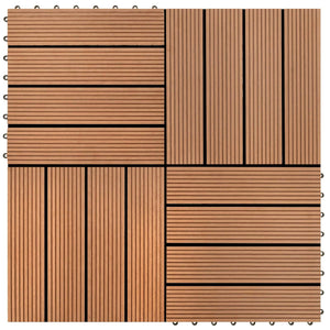 Πλάκα Κατασκευής 11 pcs Καφέ 30 x 30 cm WPC - Pakobazaar