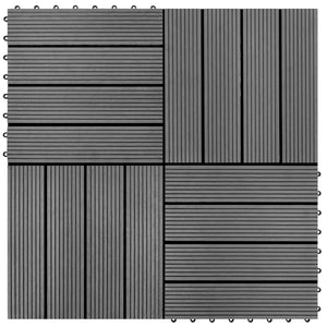 Πλάκα Κατασκευής 11 pcs Γκρι 30 x 30 cm WPC - Pakobazaar