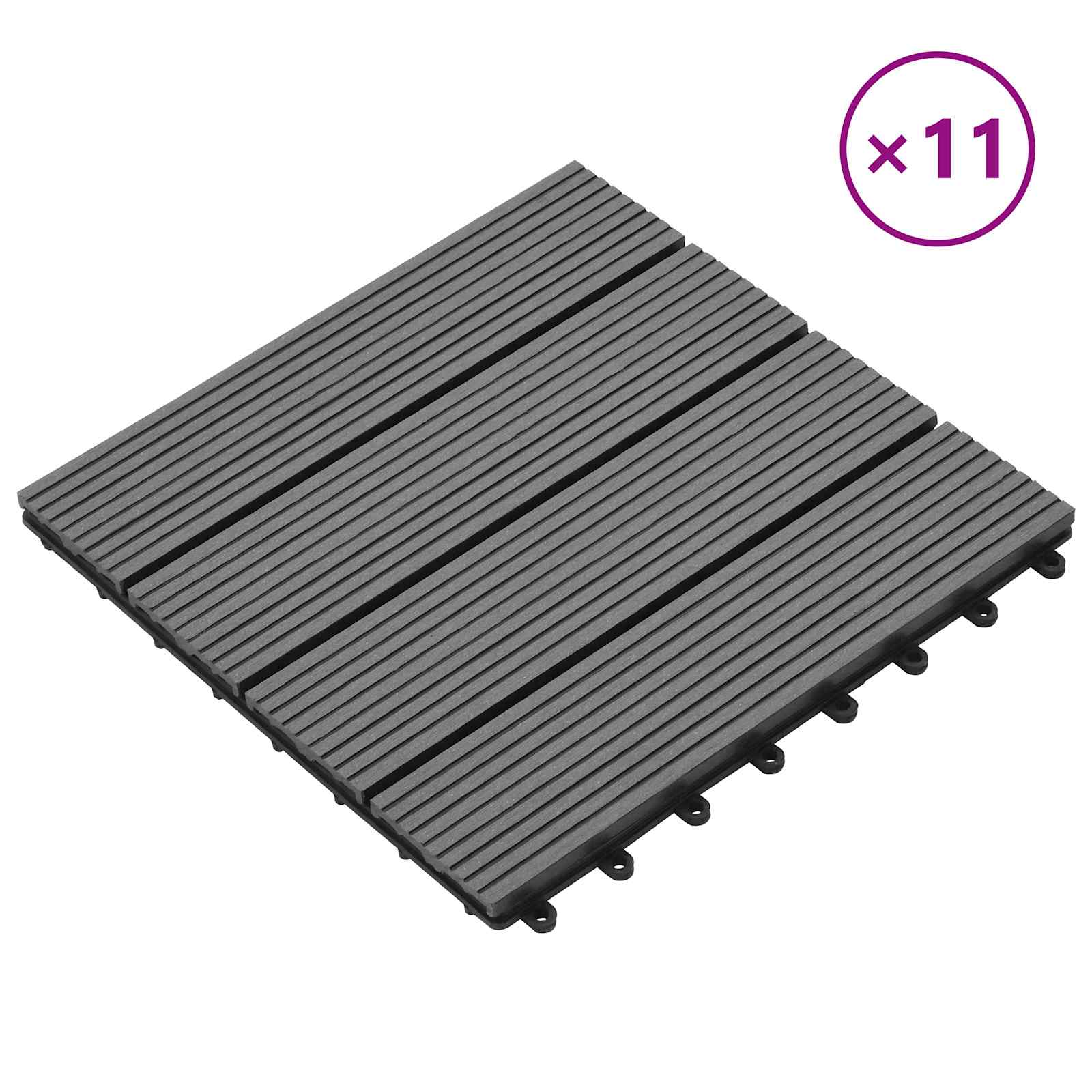 Πλάκα Κατασκευής 11 pcs Γκρι 30 x 30 cm WPC - Pakobazaar