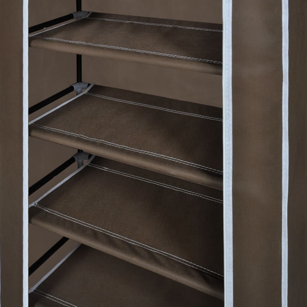 Παπουτσοθήκη με Κάλυμμα Καφέ 58 x 28 x 106 εκ. Υφασμάτινη - PAKOBAZAAR