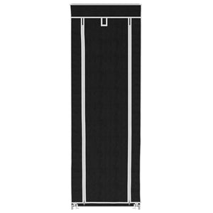 Υφασμάτινη παπουτσοθήκη με κάλυμμα 57 x 29 x 162 cm Μαύρο - PAKOBAZAAR