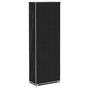 Υφασμάτινη παπουτσοθήκη με κάλυμμα 57 x 29 x 162 cm Μαύρο - PAKOBAZAAR