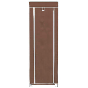 Υφασμάτινη παπουτσοθήκη με κάλυμμα 57 x 29 x 162 cm Καφέ - PAKOBAZAAR