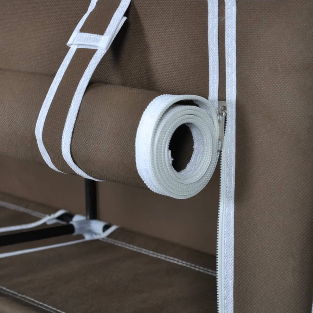 Παπουτσοθήκη με Κάλυμμα Καφέ 115 x 28 x 110 εκ. Υφασμάτινη - PAKOBAZAAR