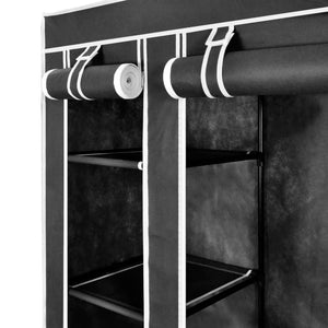 Ντουλάπα με Ράφια / Σωλήνες Μαύρη 45 x 150 x 176 εκ. Υφασμάτινη - PAKOBAZAAR