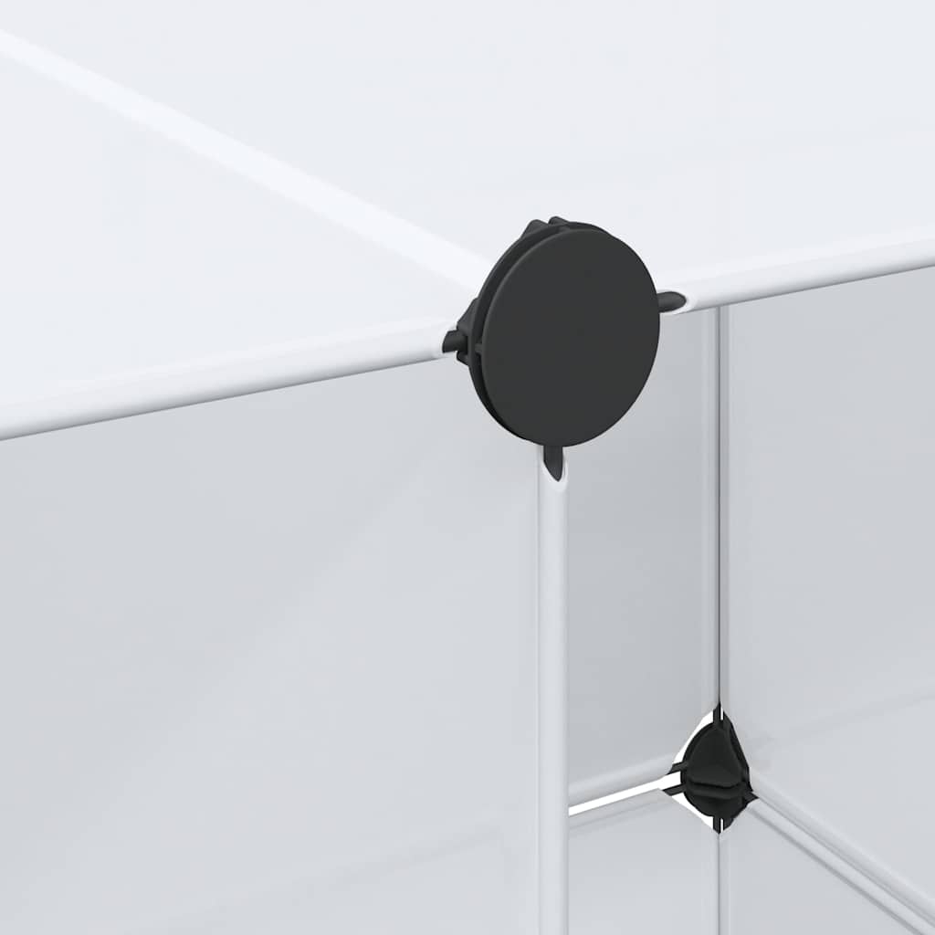 Ντουλάπα Σπονδυλωτή 9 Τμήματα Άσπρη 109x36,5x143 εκ. - PAKOBAZAAR