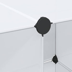 Ντουλάπα Σπονδυλωτή 9 Τμήματα Άσπρη 109x36,5x143 εκ. - PAKOBAZAAR