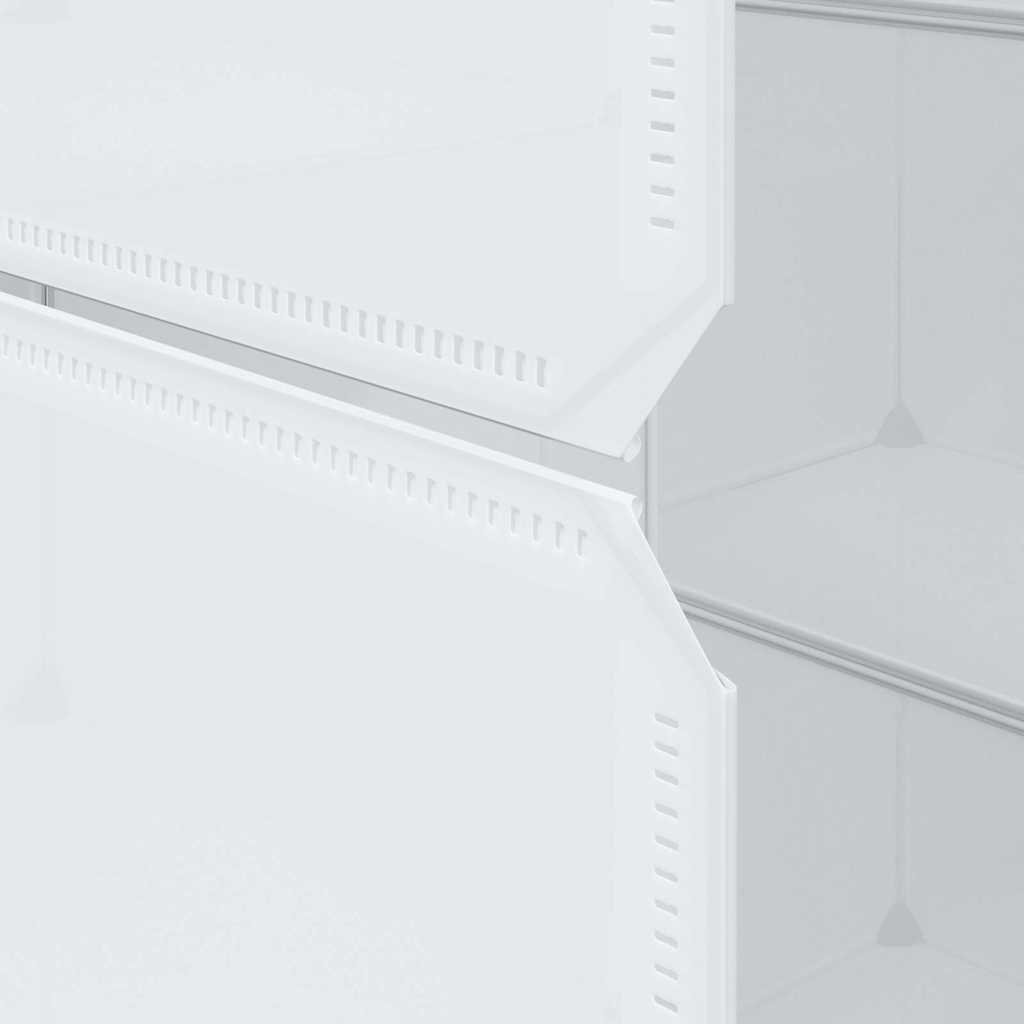 Ντουλάπα Σπονδυλωτή 9 Τμήματα Άσπρη 109x36,5x143 εκ. - PAKOBAZAAR