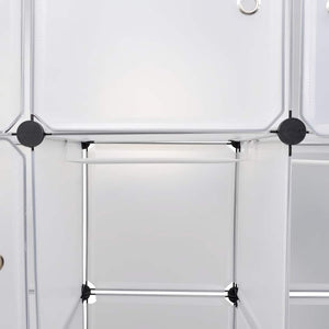 Ντουλάπα Σπονδυλωτή 14 Τμήματα Άσπρη 37 x 146 x 180,5 εκ - PAKOBAZAAR