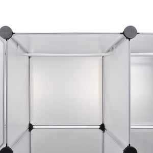 Ντουλάπα Σπονδυλωτή 18 Τμήματα Άσπρη 37 x 146 x 180,5 εκ - PAKOBAZAAR