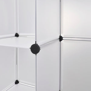 Ντουλάπα Σπονδυλωτή 18 Τμήματα Άσπρη 37 x 146 x 180,5 εκ - PAKOBAZAAR