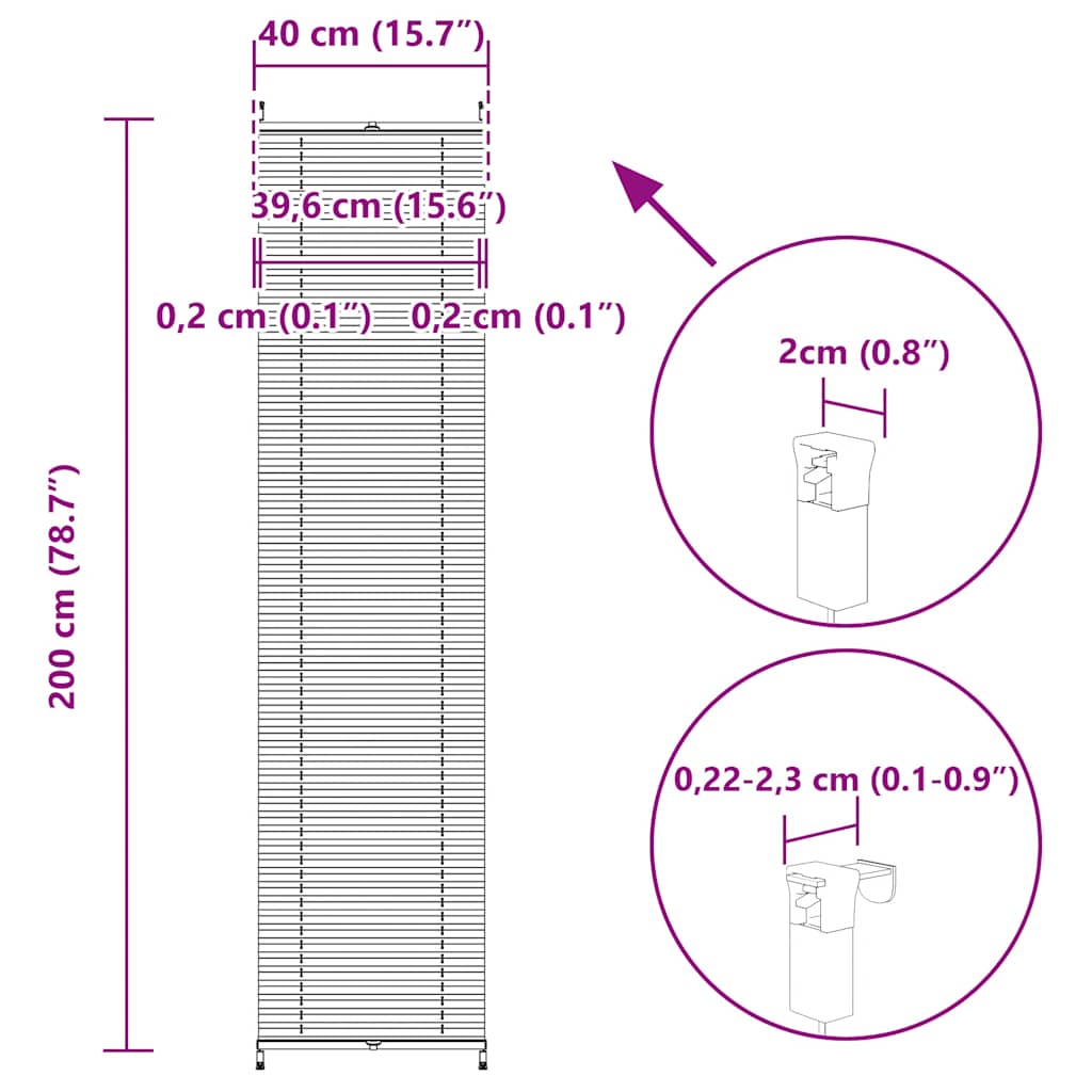 Σύστημα Σκίασης Πλισέ Λευκό 40 x 200 εκ. - PAKOBAZAAR