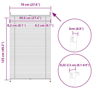 Πλισέ ρόλερ σκίασης 70x125cm Λευκό - Pakobazaar