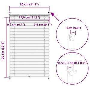 Πλισέ στόρι σκίασης 80x100cm Λευκό - PAKOBAZAAR