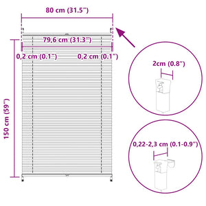Σύστημα Σκίασης Πλισέ Λευκό 80 x 150 εκ. - Pakobazaar