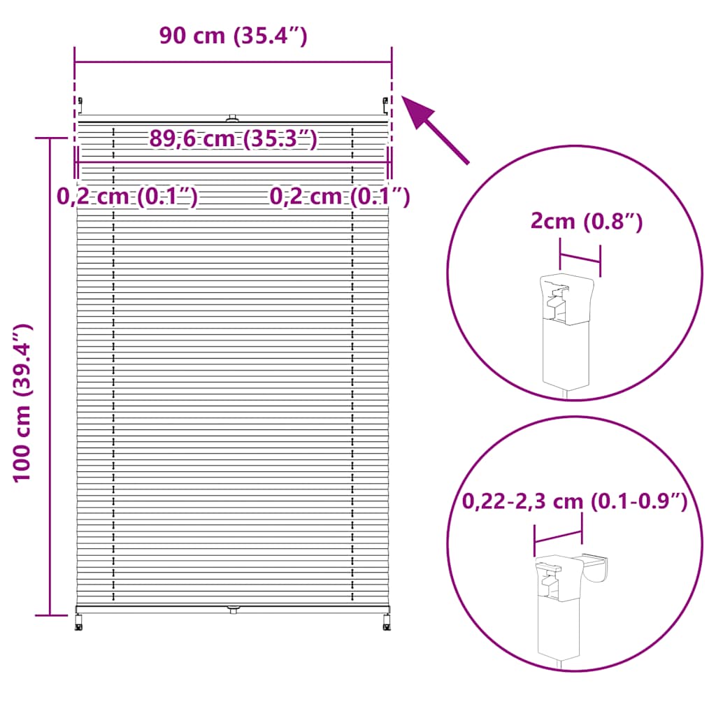 Πλισέ στόρι σκίασης 90x100cm Λευκό - PAKOBAZAAR