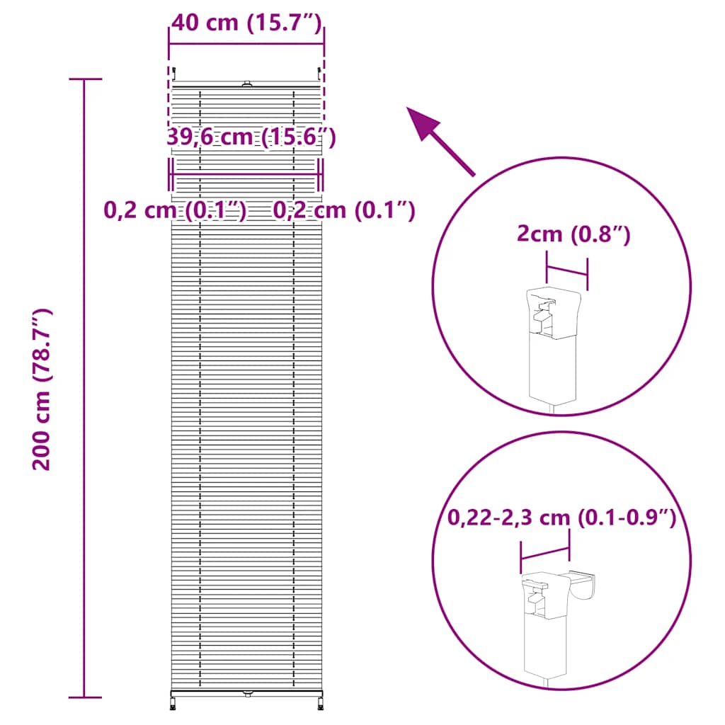 Σύστημα Σκίασης Πλισέ Κρεμ 40 x 200 εκ. - Pakobazaar