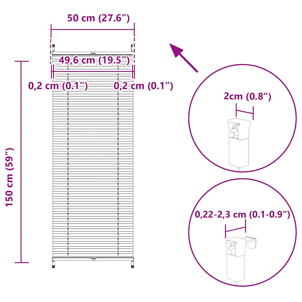 Πλισέ ρόλερ σκίασης 50x150cm Κρεμ - PAKOBAZAAR