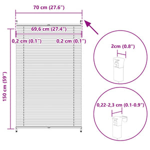 Σύστημα Σκίασης Πλισέ Κρεμ 70 x 150 εκ. - Pakobazaar