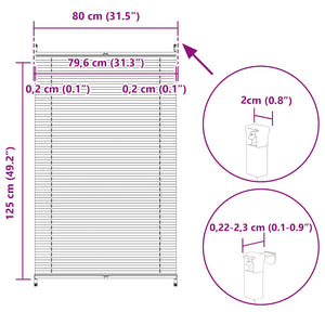 Σύστημα Σκίασης Πλισέ Κρεμ 80 x 125 εκ. - Pakobazaar