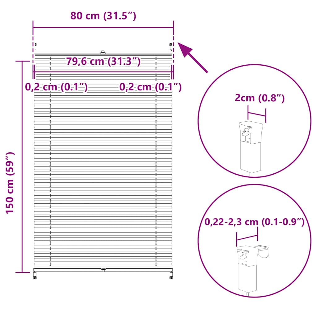 Πλισέ ρόλερ σκίασης 80x150cm Κρεμ - Pakobazaar