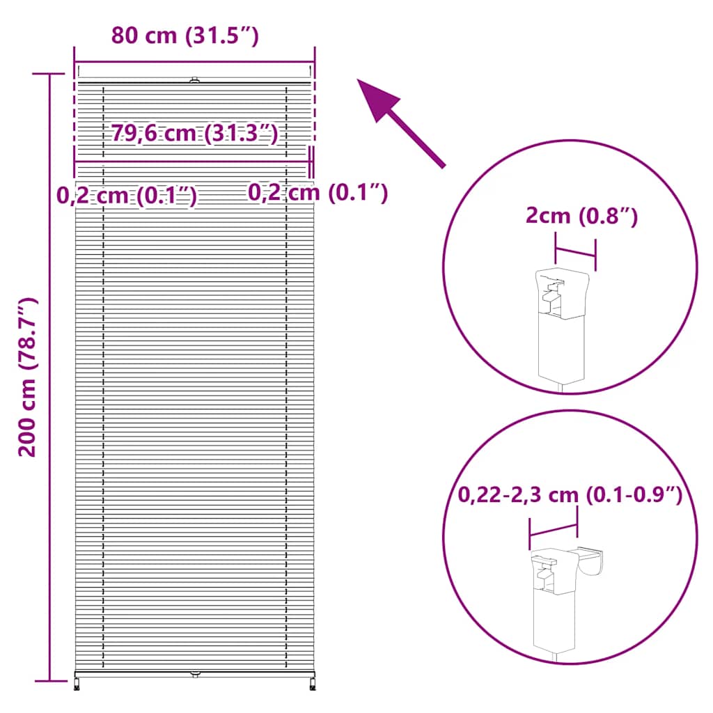 Σύστημα Σκίασης Πλισέ Κρεμ 80 x 200 εκ.