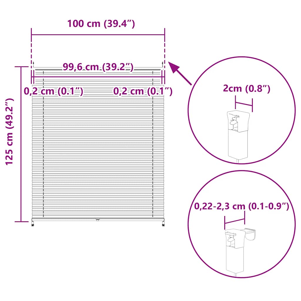 Σύστημα Σκίασης Πλισέ Κρεμ 100 x 125 εκ. - PAKOBAZAAR