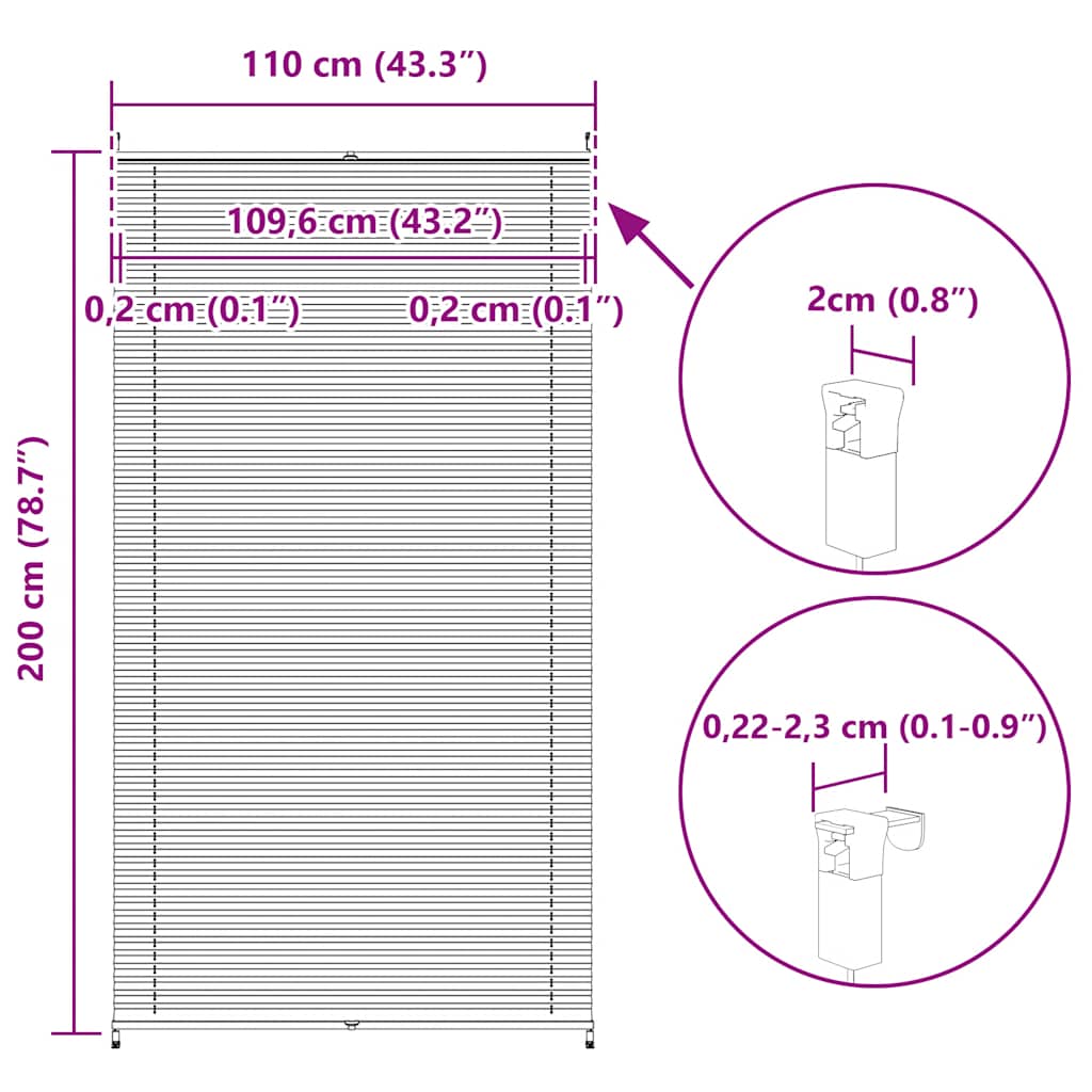 Σύστημα Σκίασης Πλισέ Κρεμ 110 x 200 εκ. - PAKOBAZAAR