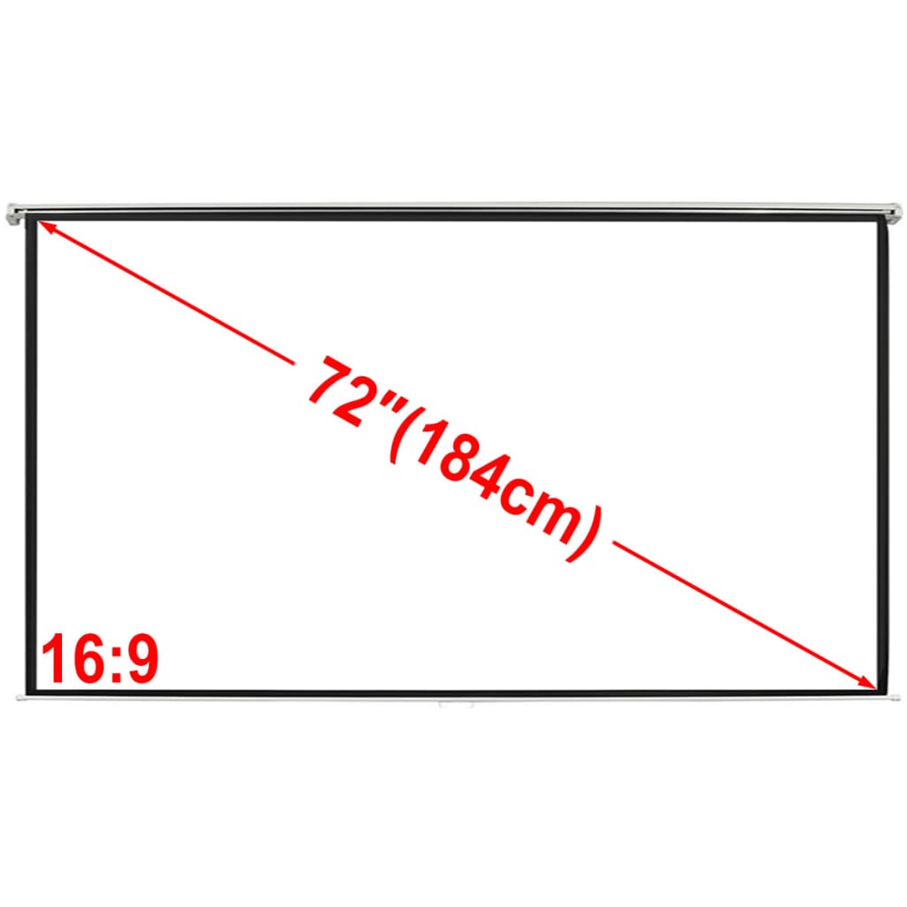 Οθόνη Προβολής Χειροκίνητη Λευκή Ματ 160x90 εκ. 16:9 Επιτοίχια/Οροφής - Pakobazaar