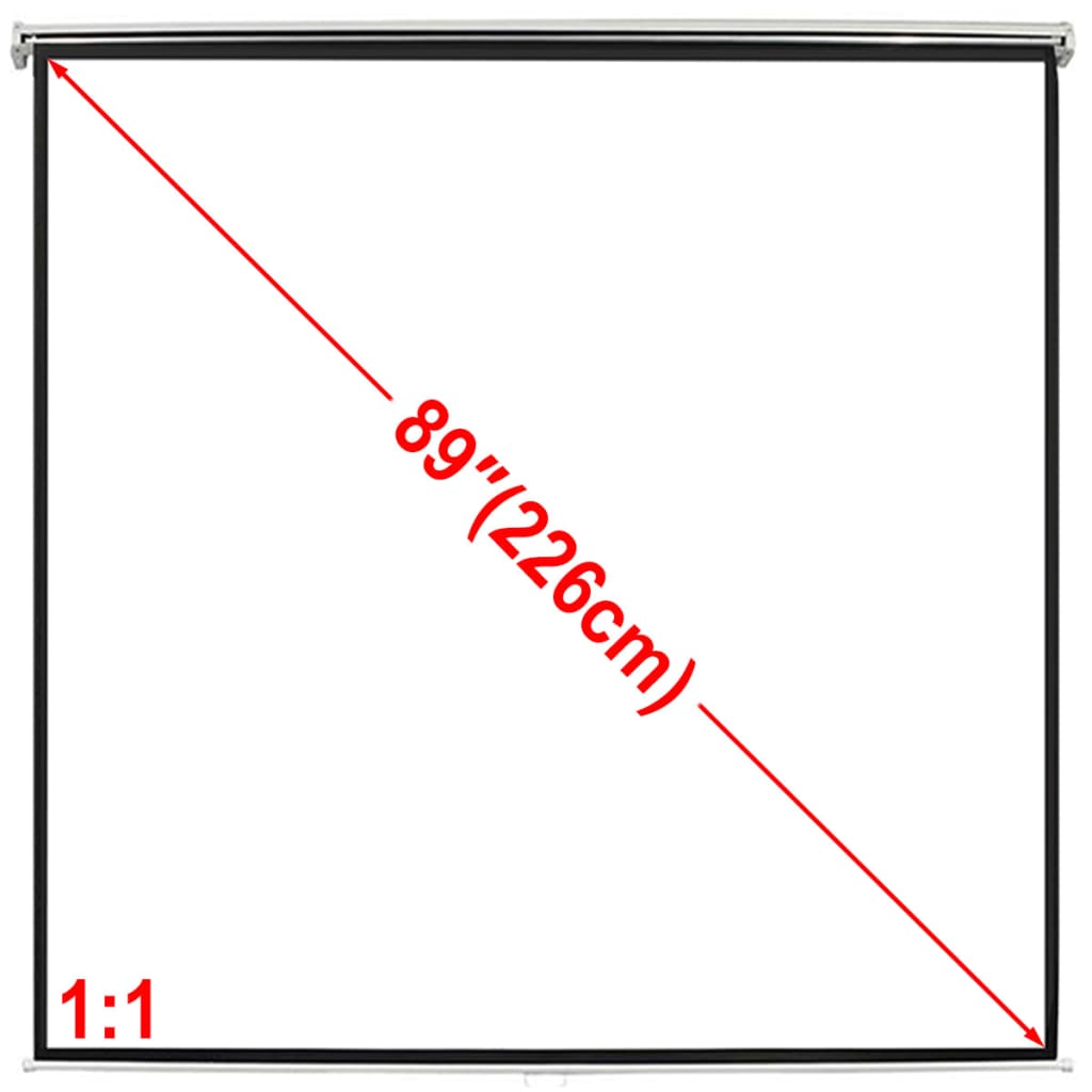 Χειροκίνητη οθόνη προβολής 160 x 160 cm Λευκό ματ 1:1