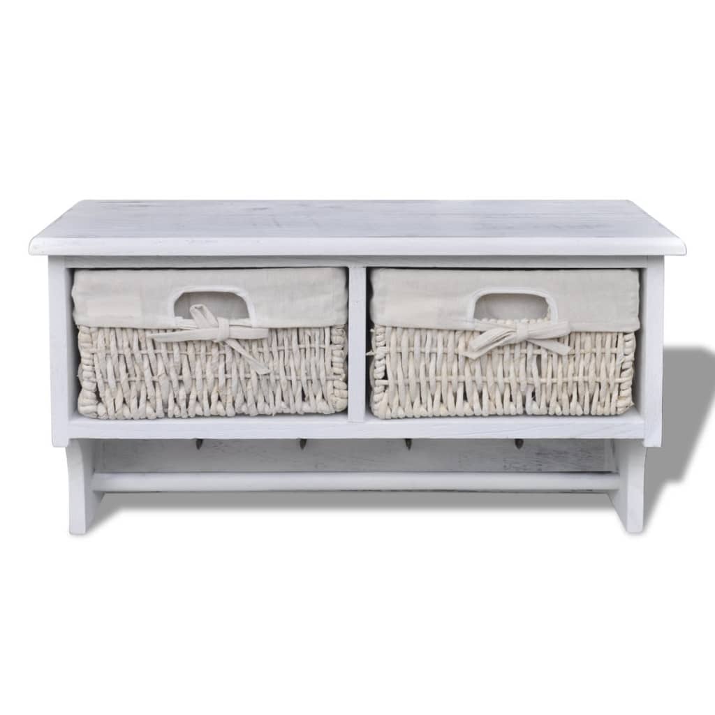 Ράφι Τοίχου Λευκό 60 x 23,5 x 33 εκ. από Ξύλο Παυλώνιας - PAKOBAZAAR